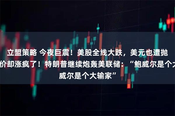 立盟策略 今夜巨震！美股全线大跌，美元也遭抛售，金价却涨疯了！特朗普继续炮轰美联储：“鲍威尔是个大输家”