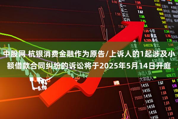 中股网 杭银消费金融作为原告/上诉人的1起涉及小额借款合同纠纷的诉讼将于2025年5月14日开庭