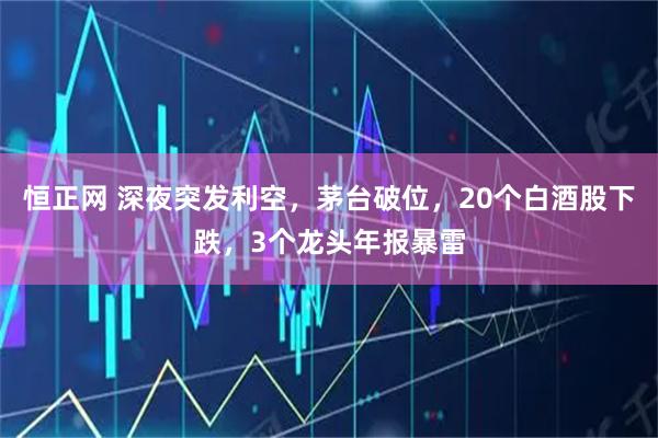 恒正网 深夜突发利空，茅台破位，20个白酒股下跌，3个龙头年报暴雷