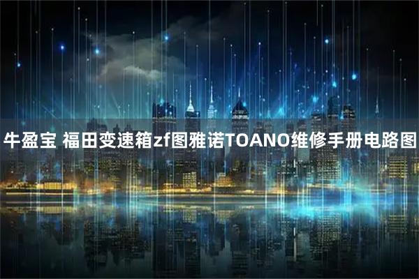 牛盈宝 福田变速箱zf图雅诺TOANO维修手册电路图